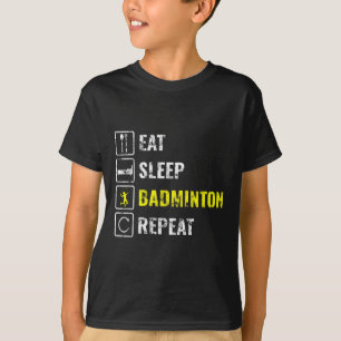 T-shirt Joueur de badminton Raquette de badminton Volant
