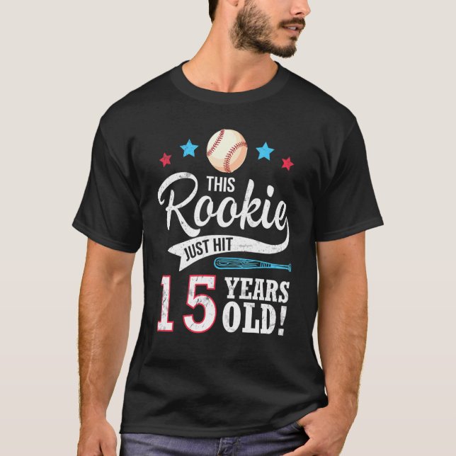 T-shirt Joueur De Baseball Anniversaire Ce Rookie Touche J (Devant)