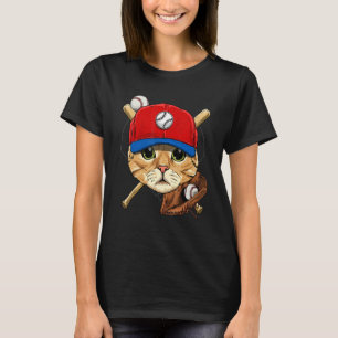 T-shirt Joueur de baseball Batteur de chats Pitcher Catche