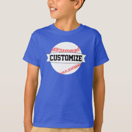 T-shirt Joueur de baseball des garçons Personnalisé Nom de