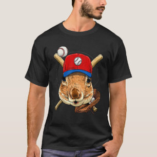 T-shirt Joueur de baseball Écureuil Lanceur Receveur Baseb