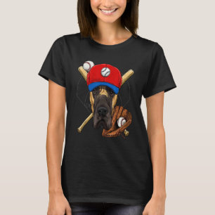 T-shirt Joueur de baseball Entraîneur Grand Danois Lanceu