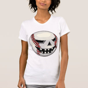 T-shirt Joueur de baseball Halloween Jack-o'-lantern