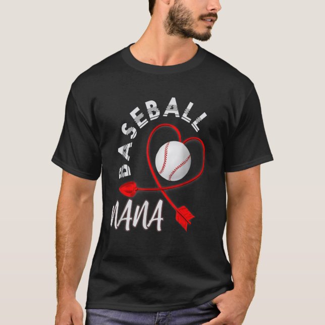 T-shirt Joueur de baseball Nana Grand-mère Retraite B (Devant)