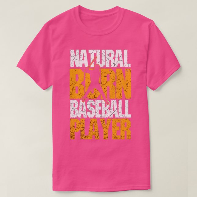 T-shirt Joueur de baseball Né Naturel (Design devant)