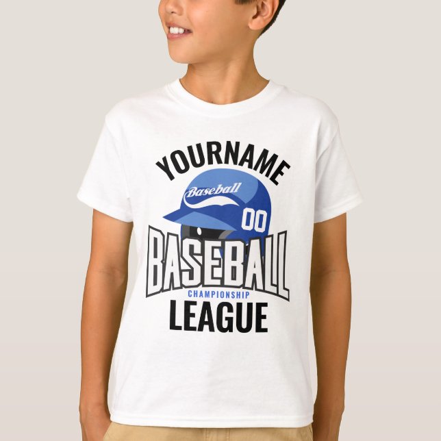 T-shirt Joueur de baseball personnalisé NOM Équipe Champ C (Devant)