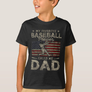T-shirt Joueur de baseball préféré m'appelle Papa Fête des
