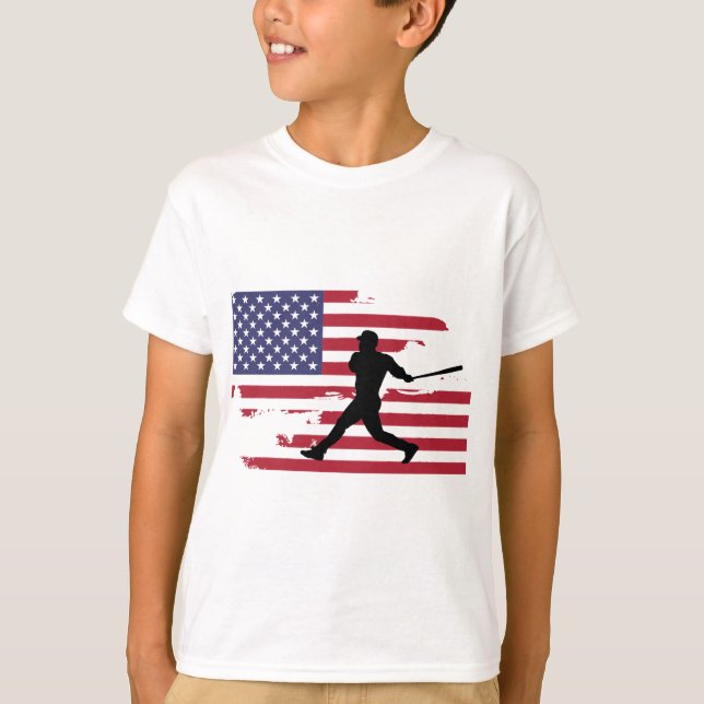 T-shirt Joueur de baseball Silhouette (Devant)