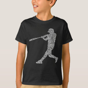 T-shirt Joueur de baseball typographique