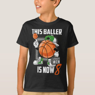 T-shirt Joueur de basket-ball 8 Ans Amusant 8 Ans Enfant