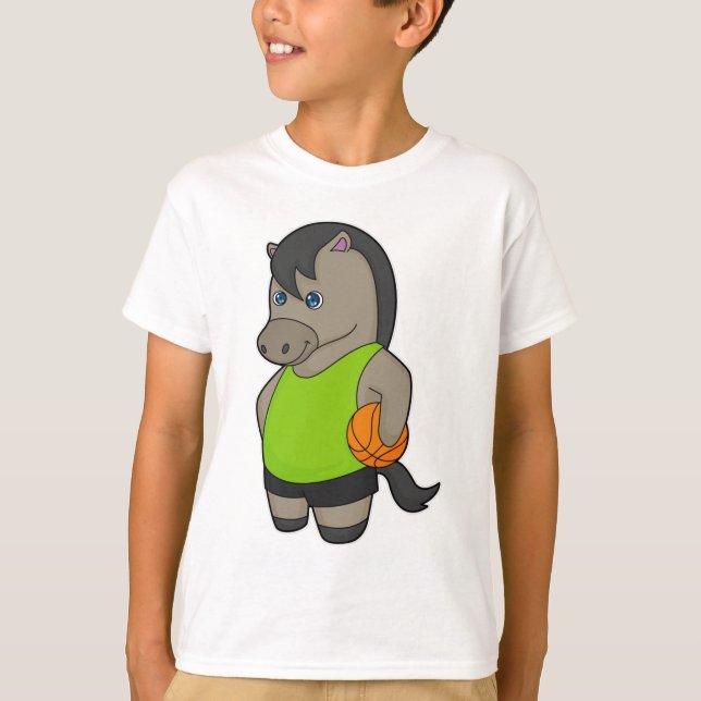T-shirt Joueur de basket-ball à cheval (Devant)