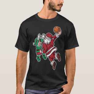T-shirt Joueur de basket-ball amusant Père Noël