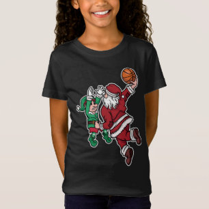 T-Shirt Joueur de basket-ball amusant Père Noël