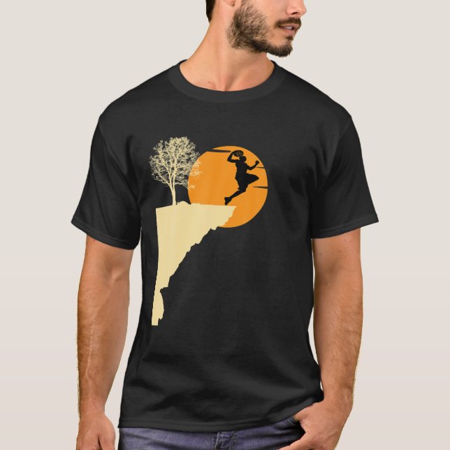 T-shirt Joueur de basket-ball Arbre de style rétro Panier  (Devant)
