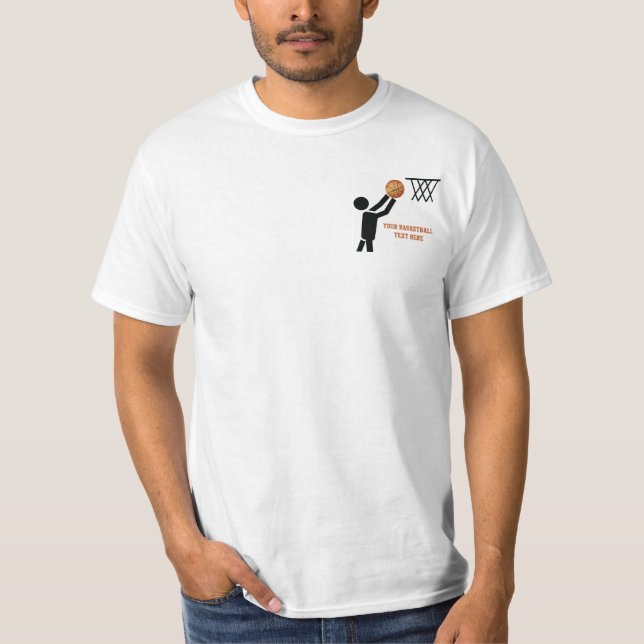 T-shirt Joueur de basket-ball avec balle personnalisée (Devant)