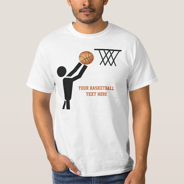 T-shirt Joueur de basket-ball avec balle personnalisée (Devant)
