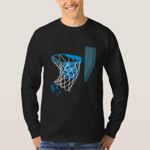 T-shirt Joueur de basket-ball Blue Ribbon Diabète Sensibil