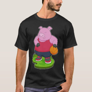 T-shirt Joueur de basket-ball de cochon