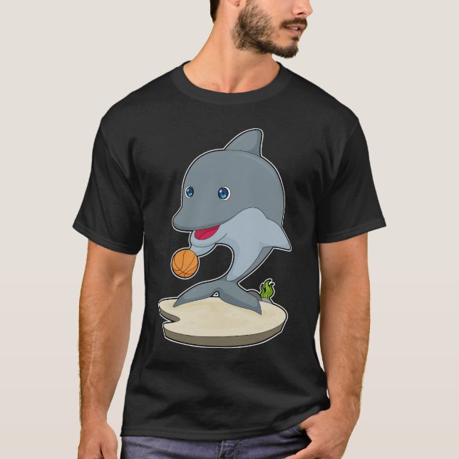 T-shirt Joueur de basket-ball de dauphin (Devant)