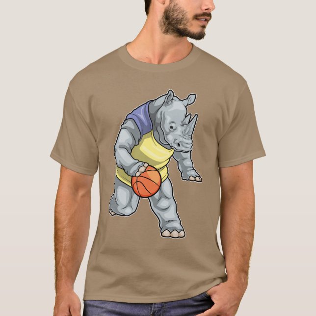 T-shirt Joueur de basket-ball de Rhino (Devant)