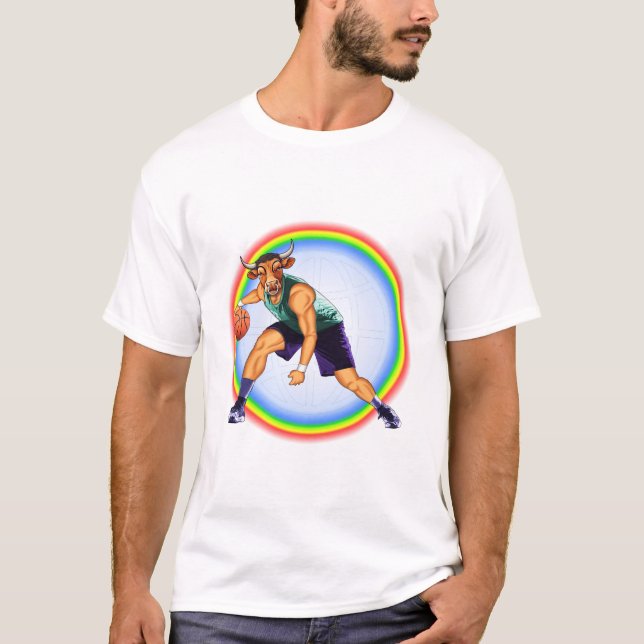 T-shirt Joueur de basket-ball des taureaux de Chicago en a (Devant)
