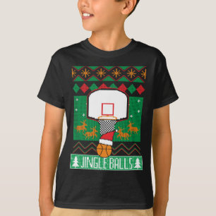 T-shirt Joueur de basket-ball Douille de Noël moche Jingle