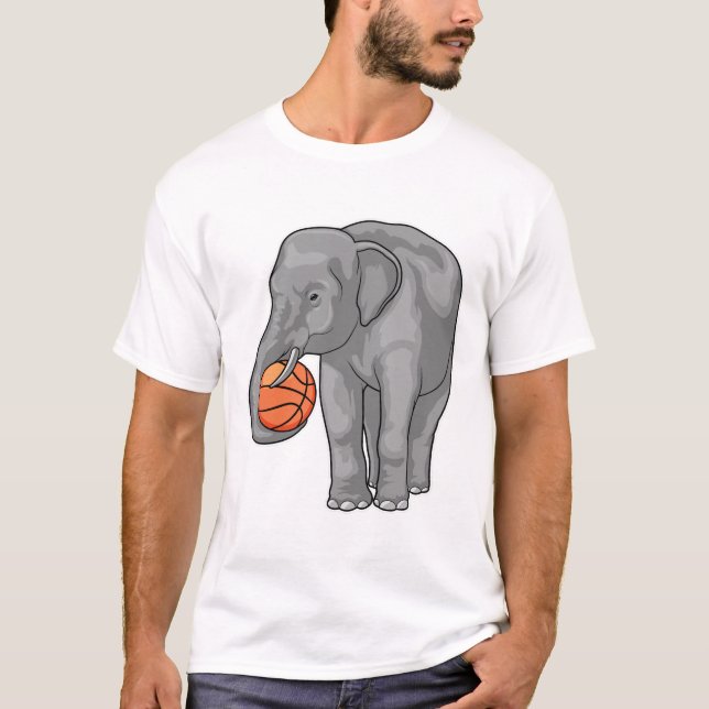 T-shirt Joueur de basket-ball éléphant (Devant)
