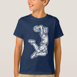 T-shirt Joueur de basket-ball faisant Slam Dunk Light Desi