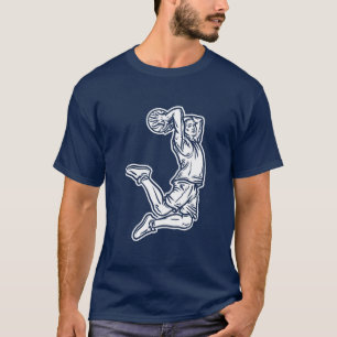 T-shirt Joueur de basket-ball faisant Slam Dunk Light Desi