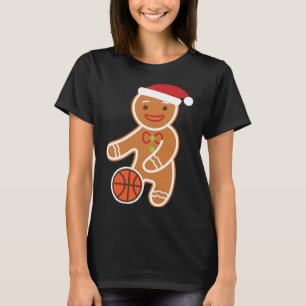 T-shirt Joueur de basket-ball Gingerbread Drôle Noël