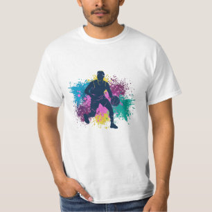 T-shirt Joueur de basket-ball Grungy Couleurs Splashes