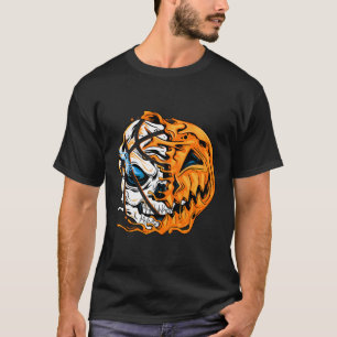 T-shirt Joueur de basket-ball Halloween Crâne Citrouilles 