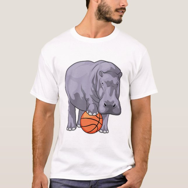 T-shirt Joueur de basket-ball hippo (Devant)