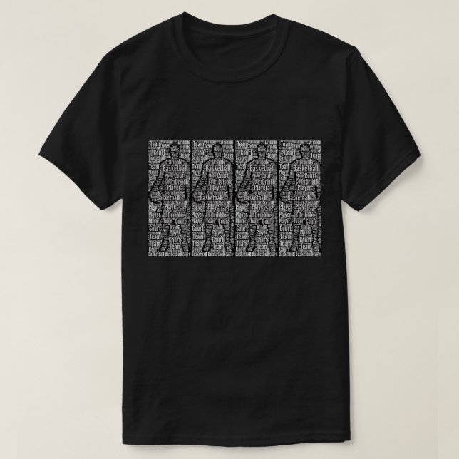 T-shirt Joueur de basket-ball masculin Graphisme Black Spo (Design devant)