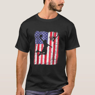 T-shirt Joueur de basket-ball Patriotic American Flag Usa 