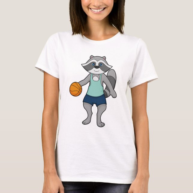T-shirt Joueur de basket-ball Racoon (Devant)