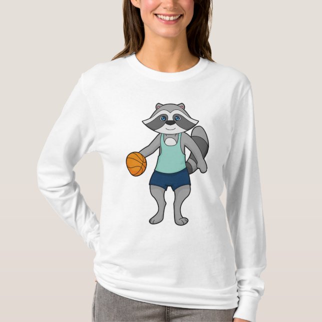 T-shirt Joueur de basket-ball Racoon (Devant)