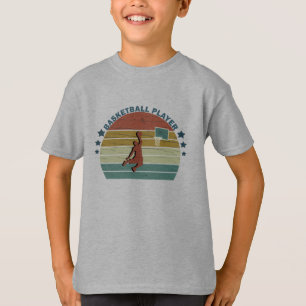 T-shirt Joueur de basket-ball slunk coucher de soleil rétr