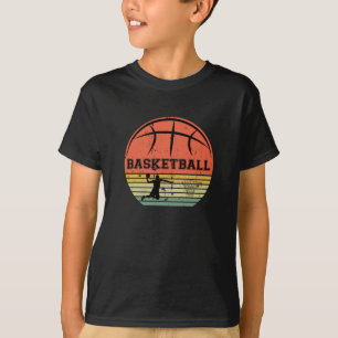 T-shirt Joueur de basket-ball slunk coucher de soleil rétr