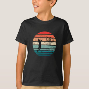 T-shirt Joueur de basket-ball slunk coucher de soleil rétr