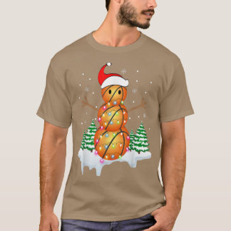 T-shirt Joueur de basket-ball Snowman Père Noël Basketball