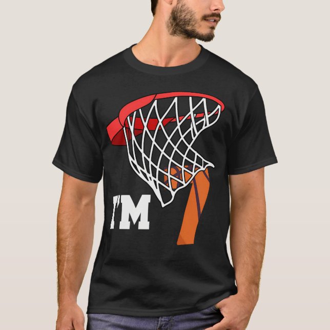 T-shirt Joueur De Basketball 7E Anniversaire, I'M 7 (Devant)