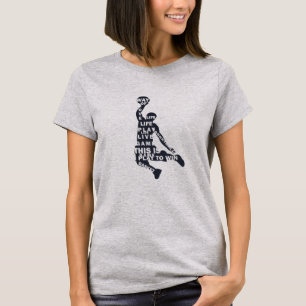 T-shirt Joueur de basketball avec texte intégral