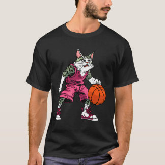 T-shirt Joueur de basketball chat  Basketball chat