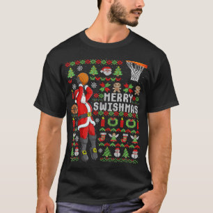 T-shirt Joueur de basketball de Noël Père Noël - Slam Dunk