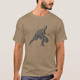 T-shirt Joueur de basketball dribble avec texte intégral d