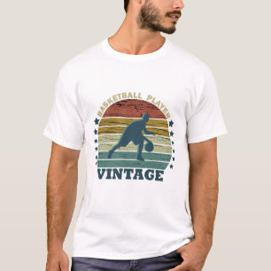 T-shirt joueur de basketball dribble rétro style coucher d