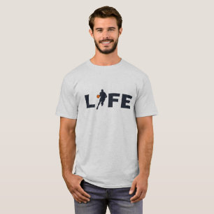 T-shirt joueur de basketball vie texte bleu