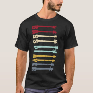 T-shirt JOUEUR DE BASS avec cou de basse guitare drôle bas
