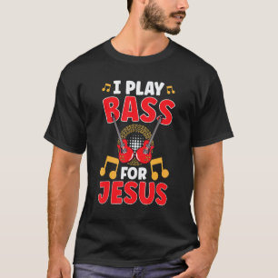 T-shirt Joueur de basse Jésus Médaille Jésus Guitariste
